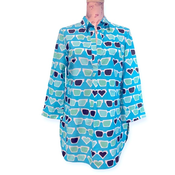 Tyler Boe Printed Multicolor Tunic Blouse - Picture 1 of 3